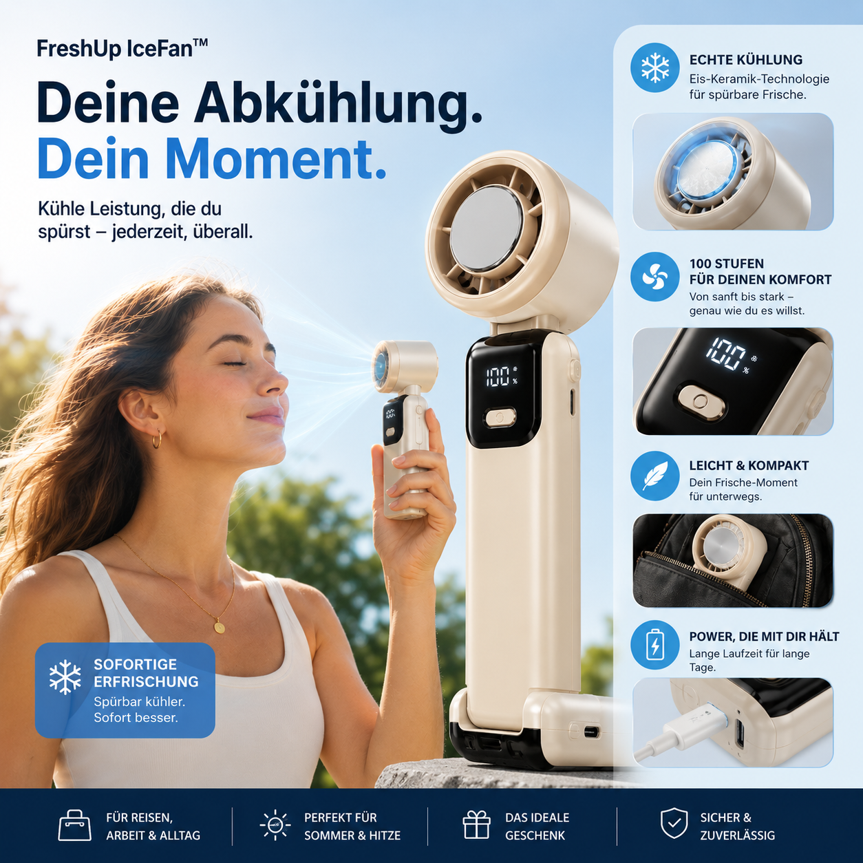 FreshUp IceFan – Deine persönliche Abkühlung auf Knopfdruck